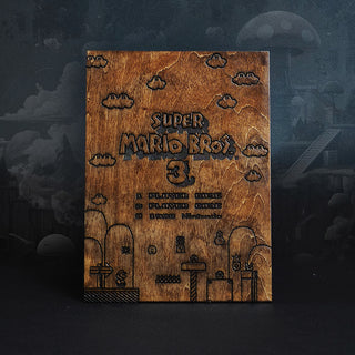 Handmade Wooden Cover: Super Mario Bros 3