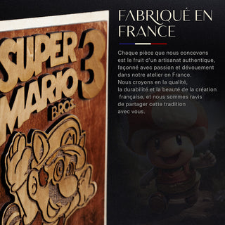 Jaquette en Bois Faite Main : Super Mario Bros 3